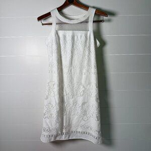 Max Studio White Sleeveless Lace Dress Small Summer Resort